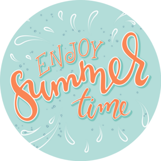 Enjoy Summer Time Lettering Sticker