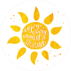 Enjoy Summer Watercolor Sun Sticker
