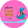 Enjoy Summertime With Cute Water Skiing Monster Sticker