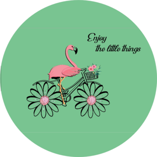 Enjoy The Little Things Flamingo On Flower Bike Sticker
