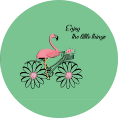 Enjoy The Little Things Flamingo On Flower Bike Sticker