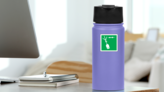 Epirb Icon Sign Sticker on a Water Bottle (New) example