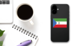Equatorial Guinea Flag Sticker on a Phone (New) example