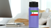 Equatorial Guinea Flag Sticker on a Water Bottle (New) example