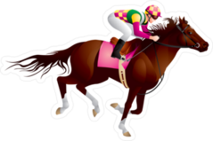 Equestrian Sport Horse And Jockey Sticker
