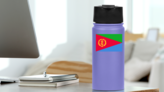 Eritrea Country Flag Sticker on a Water Bottle (New) example