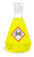 Erlenmeyer Flask With Chemical Hazard Warning Symbol Sticker