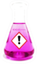 Erlenmeyer Flask With Pink Liquid Chemical Hazard Sticker