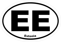 Estonia Ee Oval Sticker