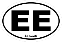Estonia Ee Oval Sticker