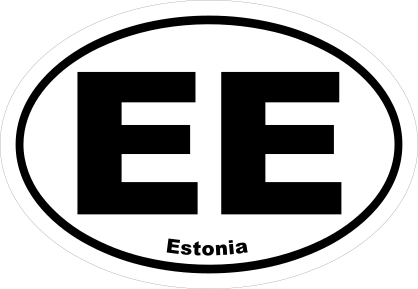 Estonia Ee Oval Sticker