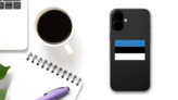 Estonia Flag Sticker on a Phone (New) example