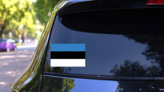Estonia Flag Sticker on a Rear Car Window (New) example