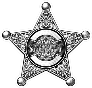 Etched Sheriff Star Badge Sticker