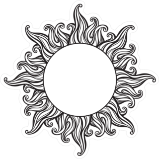 Etched Sun Sticker