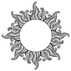 Etched Sun Sticker