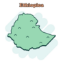 Ethiopia Cartoon Map Sticker