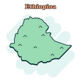 Ethiopia Cartoon Map Sticker
