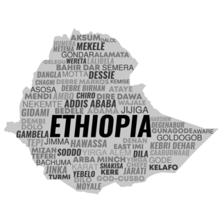 Ethiopia City Names Sticker
