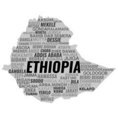 Ethiopia City Names Sticker