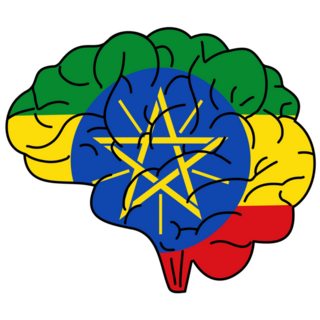 Ethiopia Flag Brain Sticker