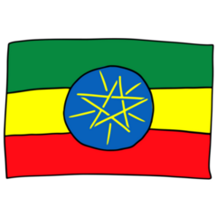 Ethiopia Flag Doodle Sticker