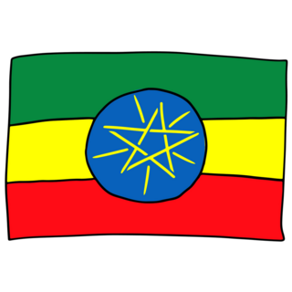 Ethiopia Flag Doodle Sticker