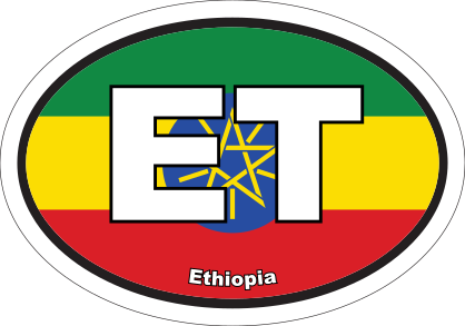 Ethiopia Flag Oval Sticker