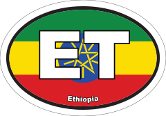 Ethiopia Flag Oval Sticker