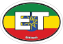 Ethiopia Flag Oval Sticker