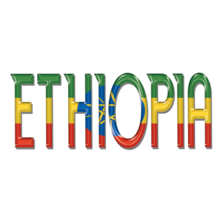 Ethiopia Flag Text Sticker
