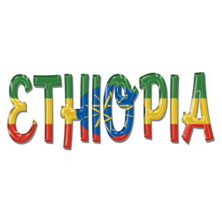 Ethiopia Flag Word Sticker