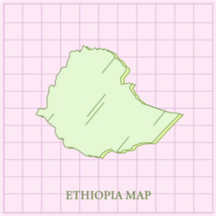 Ethiopia Grid Map Sticker