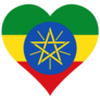 Ethiopia Heart Shape Sticker