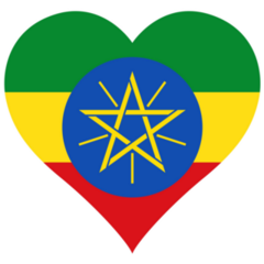 Ethiopia Heart Shape Sticker