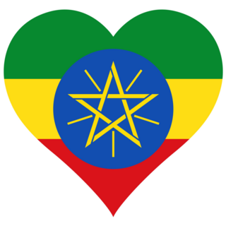 Ethiopia Heart Shape Sticker