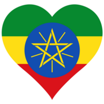 Ethiopia Heart Shape Sticker