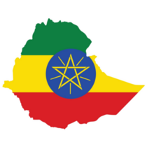 Ethiopia Map In Flag Sticker
