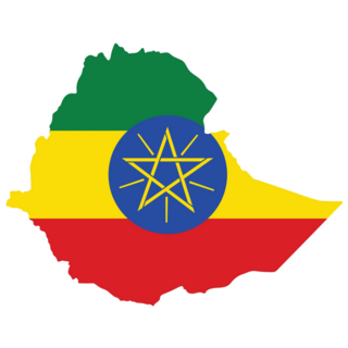 Ethiopia Map In Flag Sticker