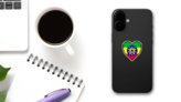  Ethiopia Pixel Heart Sticker on a Phone (New) example