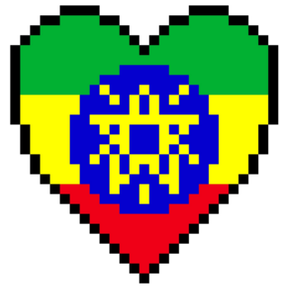  Ethiopia Pixel Heart Sticker