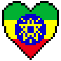 Ethiopia Pixel Heart Sticker