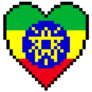  Ethiopia Pixel Heart Sticker