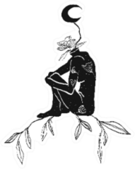 Ethnic Boho Woman Figure With Moon Sticker