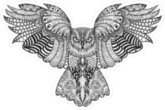 Ethnic Patterned Owl Sticker