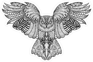 Ethnic Patterned Owl Sticker