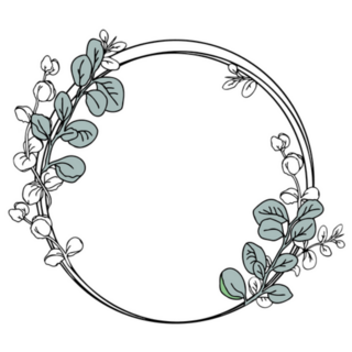 Eucalyptus Circle Shape Wreath Sticker