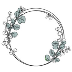 Eucalyptus Circle Shape Wreath Sticker