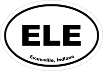 Evansville, Indiana Oval Stickers