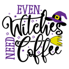 Even Witches Need Coffee Sticker